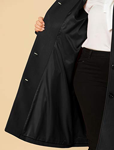 Women's Plus Size Single Breasted Belted Winter Long Coat