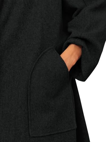 Womens Long Pea Coats Oversized Wrap Wool Blend Trench Coats Winter Open Front Cardigan Overcoats