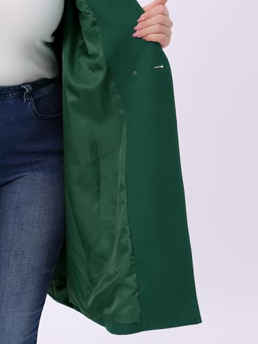 Plus Size Winter Coats for Women Lapel Single Breasted Belted with Pocket Pea Coats Trench Coats
