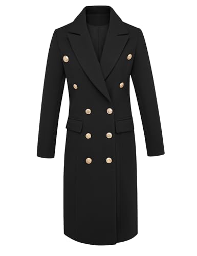 Long Wool Coats for Women Fall Winter Trench Coat Double Breasted Dressy Jackets