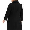 Plus Size Women Long Coats Peter Pan Collar Single Breasted with Pockets Trench Winter Long Peacoat