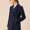 Women's Winter Coats Long Sleeve Lapel Mid-thigh A-Line Outerwear Double Breasted Pea Coat
