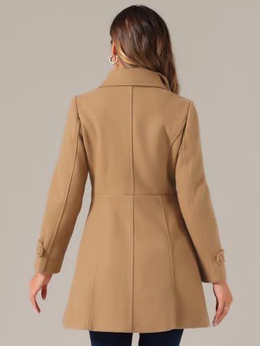 Women's Peter Pan Collar Overcoat Winter Dressy Button Single Breasted Long Coat