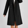Women's Basic Essential Double Breasted Mid-Long Wool Blend Pea Coat