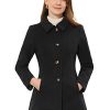 Womens Work Office Winter Overcoat Single Breasted Point Collar Pea Coat
