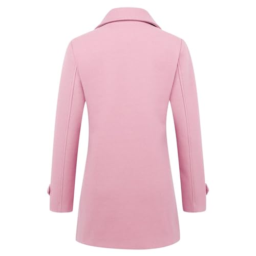 Womens Fall Winter Wool Coats Peacoat Double Breasted Trench Coats