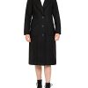 Women's Wool Blend Pea Coat Notch Lapel Single Breasted Classic Winter Long Wool Trench Coat