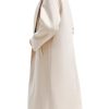 Women's Winter Wool Coat Notch Lapel Single Breasted Casual Mid Long Pea Trench Coat