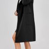 Women's Basic Essential Double Breasted Mid-Long Wool Blend Pea Coat