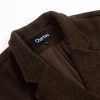 Women's Oversized Notched Collar Wool Blend Single Breast Midi Long Trench Coat