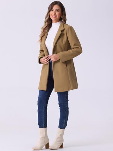Women's Winter Overcoat Mid-Long Stand Collar Single Breasted Coat Outerwear