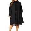 Women's Plus Size Single Breasted Belted Winter Long Coat