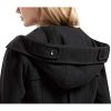 Women's Warm Double Breasted Wool Pea Coat Trench Coat Jacket with Hood