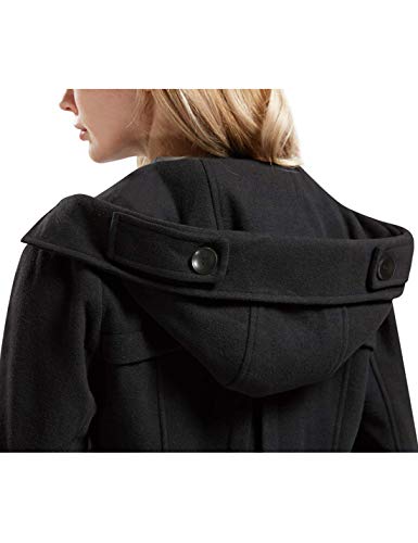 Women's Warm Double Breasted Wool Pea Coat Trench Coat Jacket with Hood