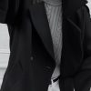 Majdan Women's Double Breasted Short Peacoat Winter Thick Wool Coat Oversized Jacket with Pockets