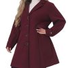 Plus Size Coat for Women Single Breasted Notched Lapel Elegant Winter Long Coat