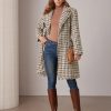 Trench Coat for Women 2024 Winter Coat Notch Lapel Double Breasted Thick A Line Pea Coat Jacket with Pockets