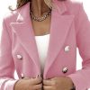 Women's Double Breasted Wool Blend Trench Coat Fall Winter Warm Pea Coats Long Overcoat Slim Fit Elegant Outerwear