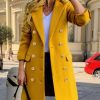 Womens Fall Winter Wool Coats Double Breasted Midi Peacoat Trench Coats