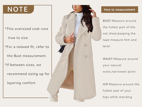 Women's Winter Jacket Double-Breasted Wool Blend Warm Long Trench Coat
