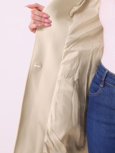 Women's Elegant Overcoat Notched Shawl Collar Single Breasted Outerwear Winter Long Coat