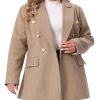 Women's Casual Coat for Women Plus Size Notch Double-Breasted Lapel Jacket Outwear Winter Coats