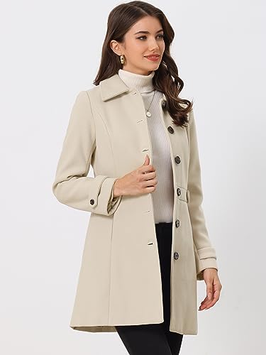 Women's Winter Classic Outwear Overcoat with Pockets Single Breasted Pea Coat