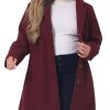 Plus Size Coat for Women Single Breasted Notched Lapel Elegant Winter Long Coat