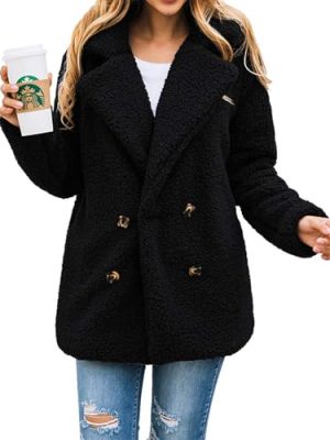 Women's Fashion Winter Coats Sherpa Fleece Faux Fur Shearling Oversized Trendy Jackets Warm Outerwear Clothing