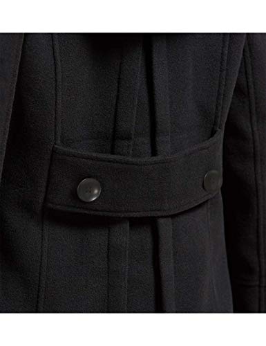 Women's Warm Double Breasted Wool Pea Coat Trench Coat Jacket with Hood