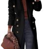 Wool Coats for Women Fall Winter Double Breasted Blazer Jackets Dress Pea Coat Long Trench Coat Peacoat