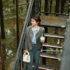 Women Cropped Wool Cotas Double Breasted Short Wool Pea Coat Tweed Jacket Outerwear