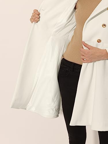 Women's Turn Down Collar Double Breasted Trendy Outwear Swing Winter Pea Coat