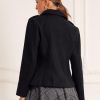 Pea Coat for Women's Classic Collar Casual Button Double Breasted Overcoat Winter Outerwear