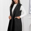 Womens Long Vest Fall Winter Wool Sleeveless Blazer Jackets Waistcoat Coats