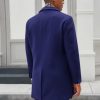 Men's Pea Coat with Detachable Plaid Scarfs Fall Single Breasted Wool Blend Trench Coat Winter Overcoat