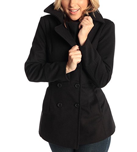 Emma Women's Wool Peacoat – Double-Breasted 3/4 Length Overcoat, Stylish & Warm Blazer for Fall & Winter