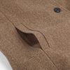 Women's Casual Thicken Single Breasted Pea Coat Stand Collar Mid Long Wool Coats with Pockets