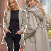 Women's Long Hooded Rain Jacket Outdoor Raincoat Windbreaker
