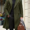 Mens Wool Blend Casual Trench Coat Notched Collar Lapel Long Jacket Double Breasted Classic Winter Overcoat