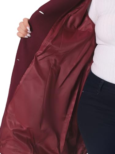 Plus Size Coat for Women Single Breasted Notched Lapel Elegant Winter Long Coat