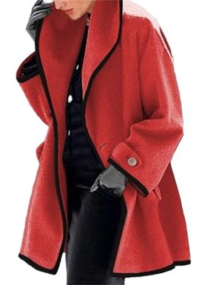 Women's Single Breasted Wool Blend Pea Coats Spring Fall Hooded Trench Coat for Women Casual Lightweight Overcoat