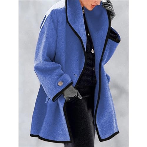 Women's Spring Fall Wool Blend Pea Coats Open Front Cardigans Hooded Jackets Lightweight Casual Trench Coat