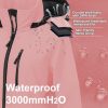 Women's Plus Size Long Softshell Jacket Waterproof Fleece Lined Rain Jacket Lightweight Windbreaker With Hood
