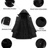 Women's Plus Size Trench Coat Double-Breasted Classic Lapel Overcoat Belted Outerwear Coat with Detachable Hood