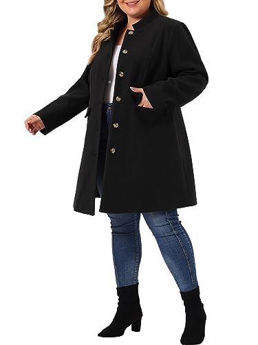 Women's Plus Size Long Coat Winter Steampunk Stand Collar Single Breasted Coat 2023