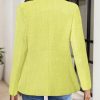 2025 Fall Women's Tweed Plaid Blazer Jacket - Fully Lined Fashion Business Casual Lapel Elegant Coat with Pockets