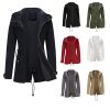 Women's Lightweight Military Anorak Jackets Safari Hoodie Utility Drawstring Coat Windproof Windbreaker Raincoats