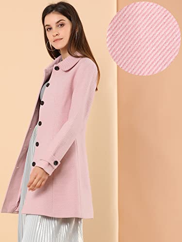 Women's Peter Pan Collar Overcoat Single Breasted Pockets Winter Long Coat