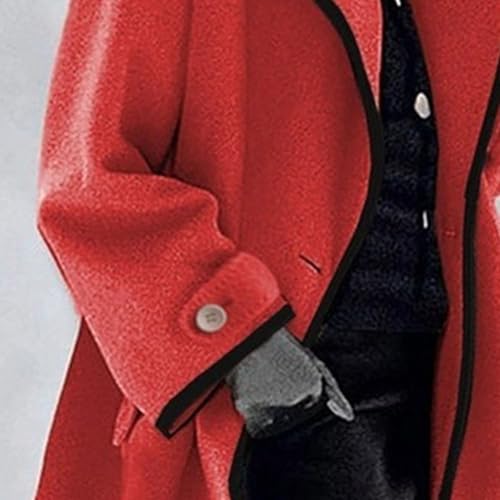 Women's Single Breasted Wool Blend Pea Coats Spring Fall Hooded Trench Coat for Women Casual Lightweight Overcoat